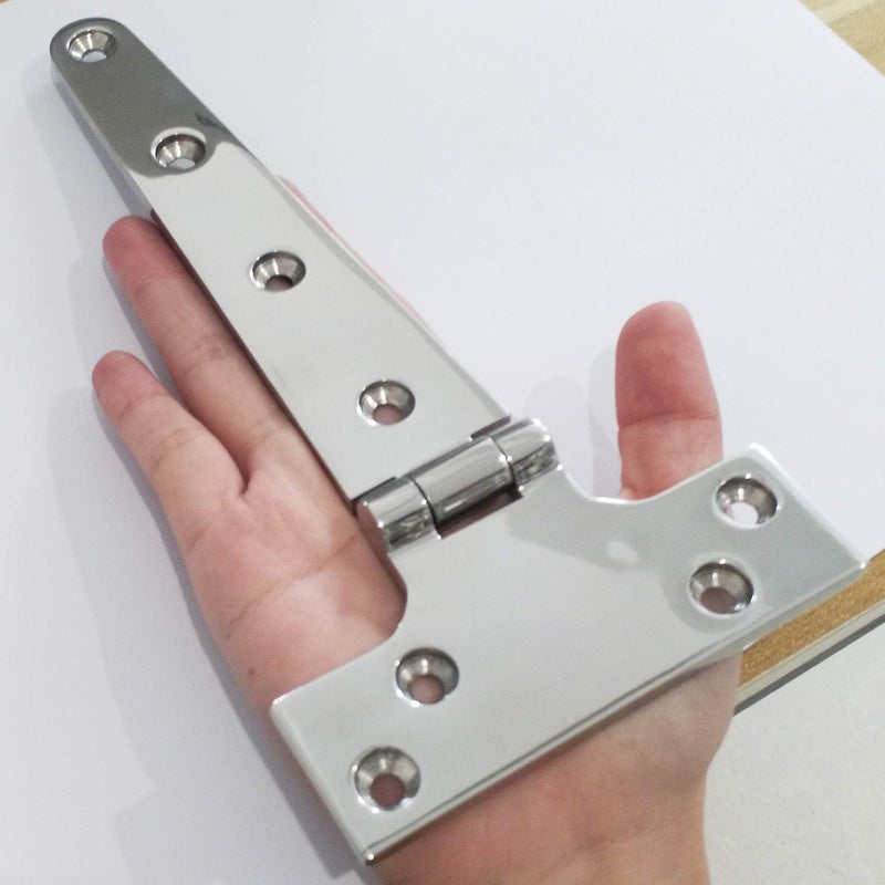 NRC&XRC Pair of 316 Stainless Steel Heavy Duty Marine Grade "T" Hinge 8"(L)*4"(W) Cast Strap Hinge - Image 5
